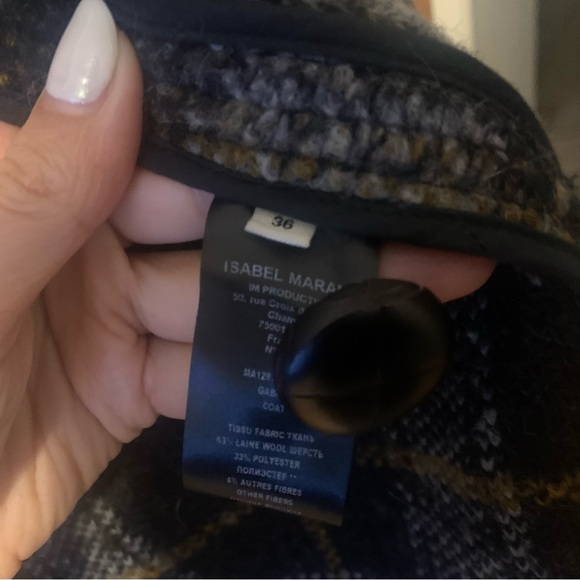 Isabel Marant Etoile Gabriel Plaid Wool Blend Coat - Picture 5 of 6